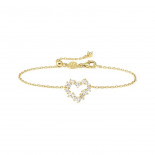 Nomination bracciale colour wave ed. mini in argento 925 (cuore) e cubic zirconia bianco fin. oro giallo
