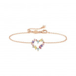Nomination bracciale colour wave ed. mini in argento 925 (cuore) e cubic zirconia mixed fin. oro rosa