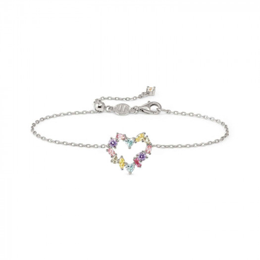 Nomination bracciale colour wave ed. mini in argento 925 (cuore) e cubic zirconia mixed fin. argento