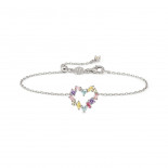 Nomination bracciale colour wave ed. mini in argento 925 (cuore) e cubic zirconia mixed fin. argento