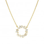 Nomination collana colour wave ed. mini in argento 925 (cerchio) e cubic zirconia bianco fin. oro giallo