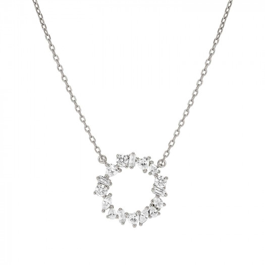 Nomination collana colour wave ed. mini in argento 925 (cerchio) e cubic zirconia bianco fin. argento