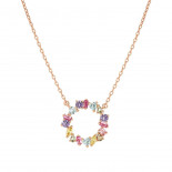 Nomination collana colour wave ed. mini in argento 925 (cerchio) e cubic zirconia mixed fin. oro rosa