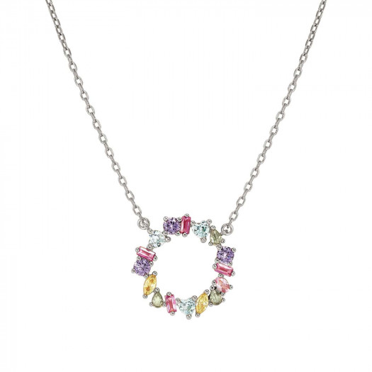 Nomination collana colour wave ed. mini in argento 925 (cerchio) e cubic zirconia mixed fin. argento