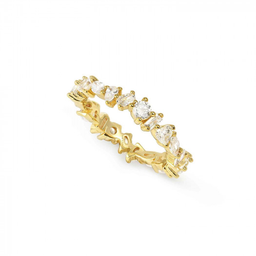 Nomination anello colour wave ed. mini in argento 925 e cubic zirconia bianco fin. oro giallo misura 13