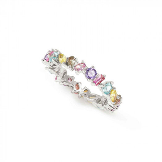 Nomination anello colour wave ed. mini in argento 925 e cubic zirconia mixed fin. argento misura 13