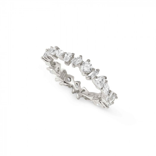 Nomination anello colour wave ed. mini in argento 925 e cubic zirconia bianco fin. argento misura 11