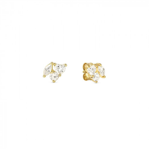 Nomination orecchini colour wave ed. mini in argento 925 e cubic zirconia bianco fin. oro giallo