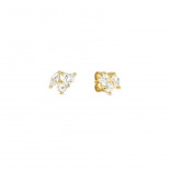 Nomination orecchini colour wave ed. mini in argento 925 e cubic zirconia bianco fin. oro giallo