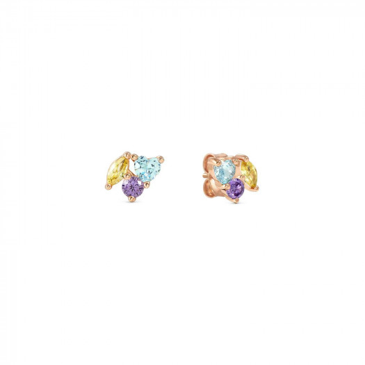 Nomination orecchini colour wave ed. mini in argento 925 e cubic zirconia mixed fin. oro rosa