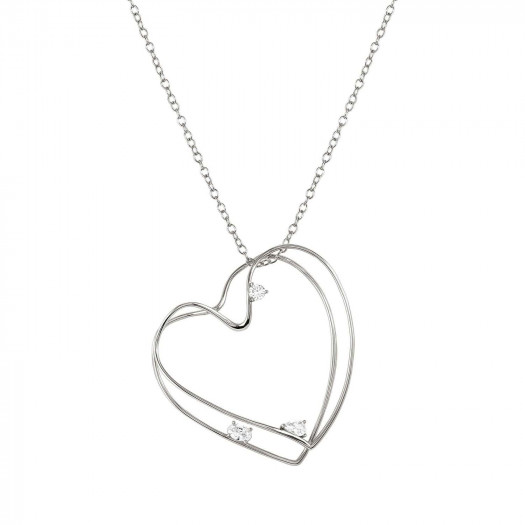 Nomination collana my rebel art in argento 925 (lunga cuore medio)e cubic zirconia argento
