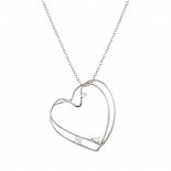 Nomination collana my rebel art in argento 925 (lunga cuore medio)e cubic zirconia argento