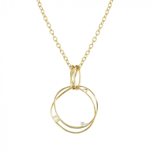Nomination collana my rebel art in argento 925 (pendente tondo) e cubic zirconia oro giallo