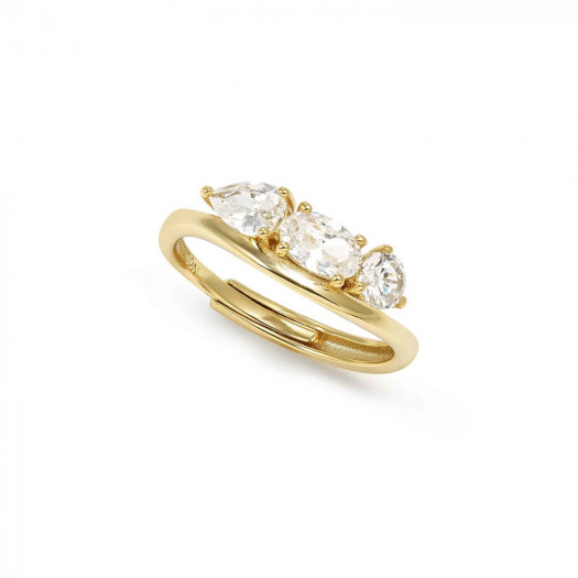 Nomination anello my rebel art in argento 925 (trilogy) e cubic zirconia oro giallo