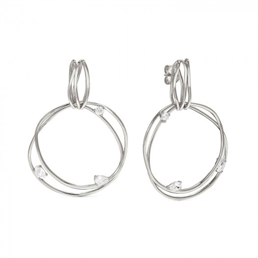 Nomination orecchini my rebel art in argento 925 (pendente tondo) e cubic zirconia argento