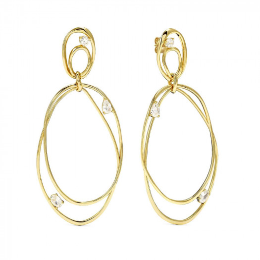 Nomination orecchini my rebel art in argento 925 (ovale grande) e cubic zirconia oro giallo