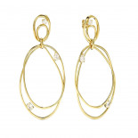 Nomination orecchini my rebel art in argento 925 (ovale grande) e cubic zirconia oro giallo