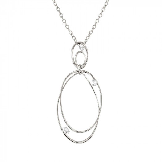 Nomination collana my rebel art in argento 925 (lunga ovale grande)e cubic zirconia argento