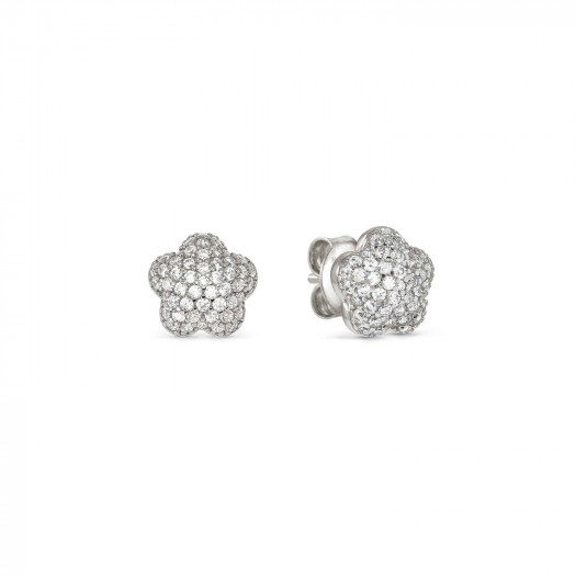 Nomination orecchini lifepoetry in argento 925 e pavë di cubic zirconia fiore
