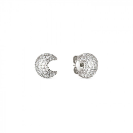 Nomination orecchini lifepoetry in argento 925 e pavë di cubic zirconia luna
