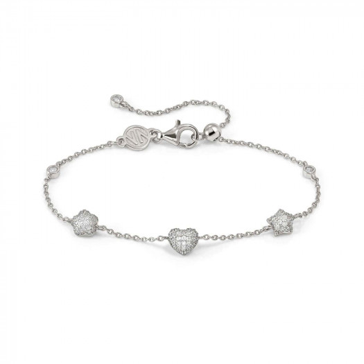 Nomination bracciale lifepoetry in argento 925 (ricco) e pavë di cubic zirconia misto