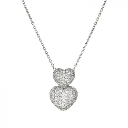 Nomination collana lifepoetry in argento 925 (pendente) e pavë di cubic zirconia cuore