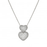 Nomination collana lifepoetry in argento 925 (pendente) e pavë di cubic zirconia cuore