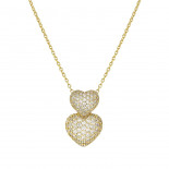 Nomination collana lifepoetry in argento 925 (pendente) e pavë di cubic zirconia cuore oro giallo