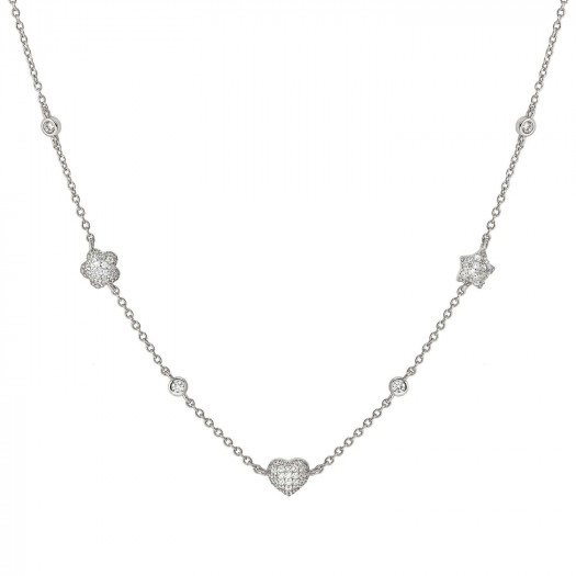 Nomination collana lifepoetry in argento 925 (ricca) e pavë di cubic zirconia misto