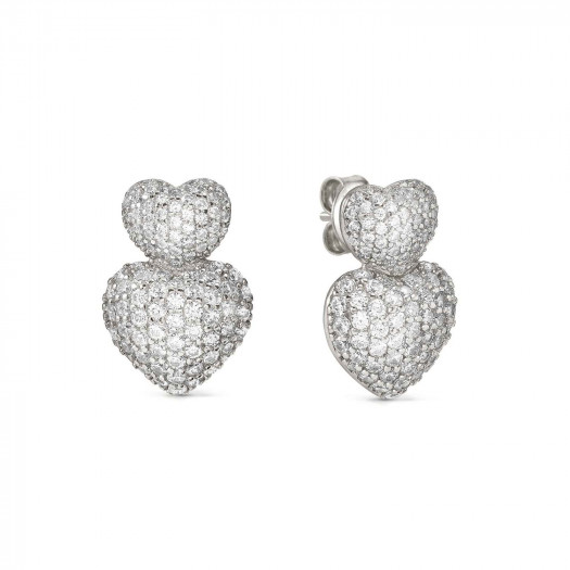 Nomination orecchini lifepoetry in argento 925 (pendente) e pavë di cubic zirconia cuore