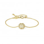 Nomination bracciale lifepoetry in argento 925 e pavë di cubic zirconia quadrifoglio oro giallo