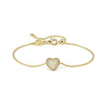 Nomination bracciale lifepoetry in argento 925 e pavë di cubic zirconia cuore oro giallo