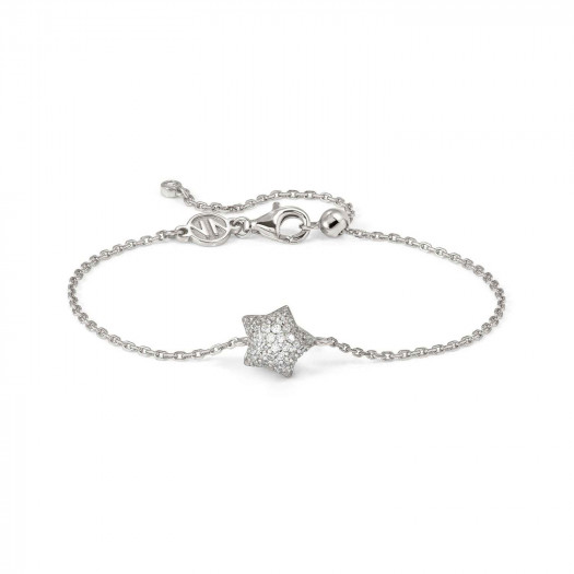 Nomination bracciale lifepoetry in argento 925 e pavë di cubic zirconia stella