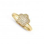 Nomination anello lifepoetry in argento 925 e pavë di cubic zirconia fiore oro giallo