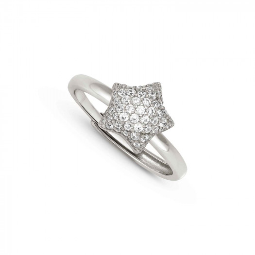 Nomination anello lifepoetry in argento 925 e pavë di cubic zirconia stella