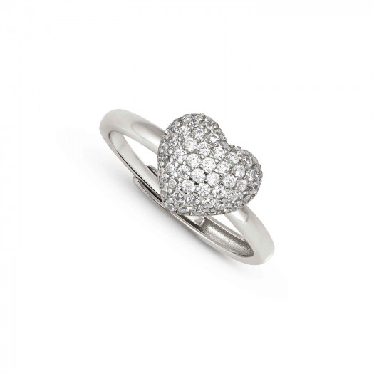 Nomination anello lifepoetry in argento 925 e pavë di cubic zirconia cuore
