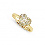 Nomination anello lifepoetry in argento 925 e pavë di cubic zirconia cuore oro giallo
