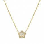 Nomination collana lifepoetry in argento 925 e pavë di cubic zirconia stella oro giallo