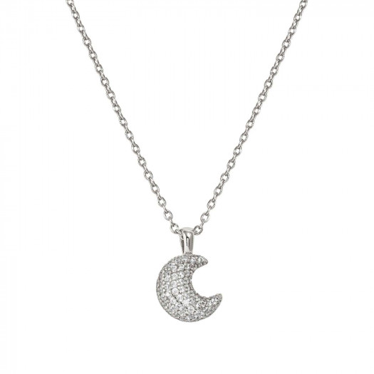 Nomination collana lifepoetry in argento 925 e pavë di cubic zirconia luna