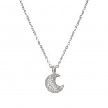Nomination collana lifepoetry in argento 925 e pavë di cubic zirconia luna