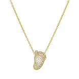 Nomination collana lifepoetry in argento 925 e pavë di cubic zirconia piede oro giallo