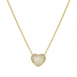 Nomination collana lifepoetry in argento 925 e pavë di cubic zirconia cuore oro giallo