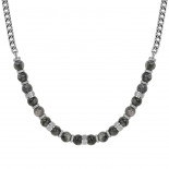 Nomination collana manvision ed. stones con catena in acciaio e pietre diaspro grigio
