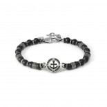 Nomination bracciale manvision ed. stones con simbolo in acciaio e pietre ancora-agata nera
