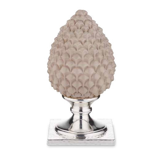 Valenti pigna tortora base argento 9 cm