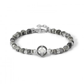Nomination bracciale manvision stones rosa dei venti diaspro grigio