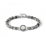 Nomination bracciale manvision stones rosa dei venti diaspro grigio