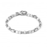 Nomination bracciale instinctstyle ed. infinity con pepite in acciaio e pietre naturali (grandi) howlite bianca