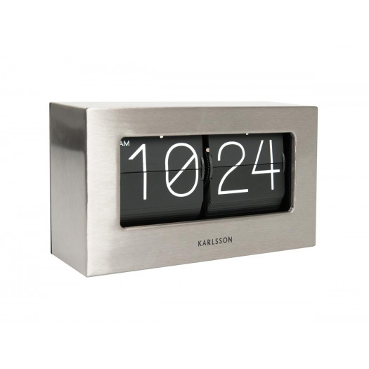 Karlsson boxed flip orologio da tavolo acciaio