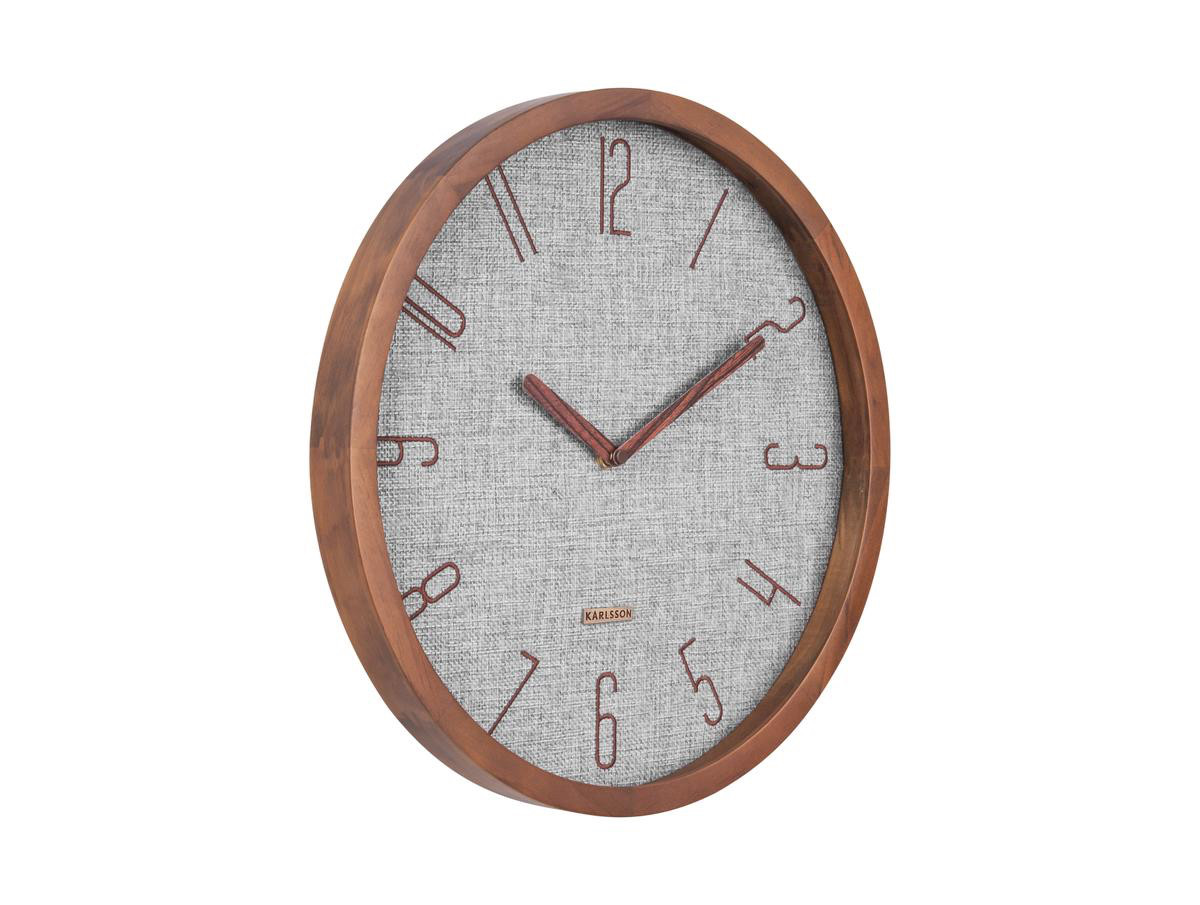 Karlsson Orologio da parete rotondo in tela 35cm telaio in legno grigio 